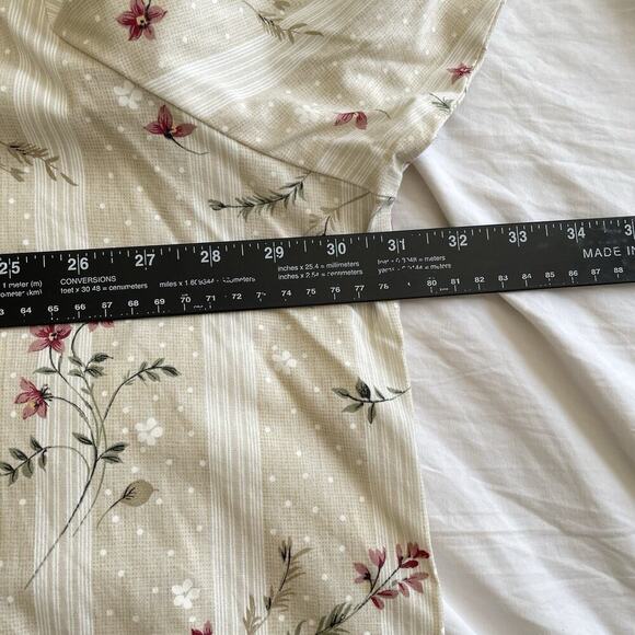 VTG Tapestry Striped Floral Cottagecore Shirt 3X Prairie Butter Yellow Grandma - Picture 9 of 11